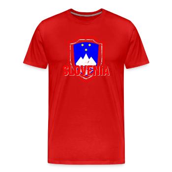 Slovenija Slowenien Balkan Flagge Ljubljana - Männer Premium Bio T-Shirt - Rot - Vorne - Damien (186cm)