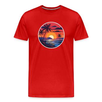 Tropical paradise - Men's Premium Organic T-Shirt - red - Front - Damien (186cm)