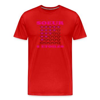 SOEUR 5 ETOILES - T-shirt bio Premium Homme - rouge - Devant - Damien (186cm)