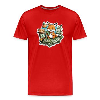 Cute Fox - Men's Premium Organic T-Shirt - red - Front - Damien (186cm)