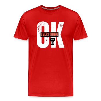 EVERYTHING OK - Männer Premium Bio T-Shirt - Rot - Vorne - Damien (186cm)