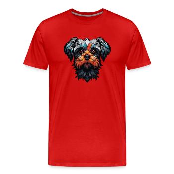 niedlicher hund 2 - Männer Premium Bio T-Shirt - Rot - Vorne - Damien (186cm)