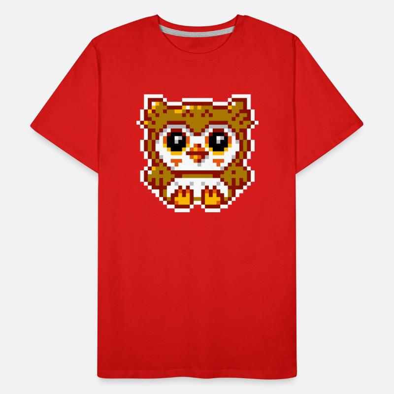 8bit Eule Männer Premium Bio T-Shirt