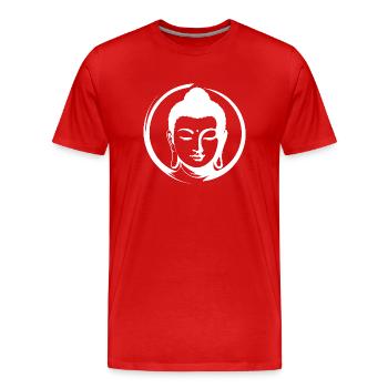 Buddha - Männer Premium Bio T-Shirt - Rot - Vorne - Damien (186cm)