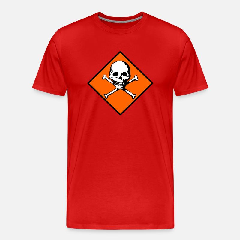 Schädel und Knochen - Männer Premium Bio T-Shirt - Rot