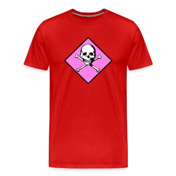 Crâne et os - T-shirt bio Premium Homme - rouge - Devant - Damien (186cm)