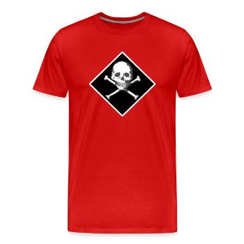 Crâne et os - T-shirt bio Premium Homme - rouge - Devant - Damien (186cm)