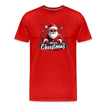 Santa Claus DJ - Weihnachtsmann - Männer Premium Bio T-Shirt - Rot - Vorne - Damien (186cm)