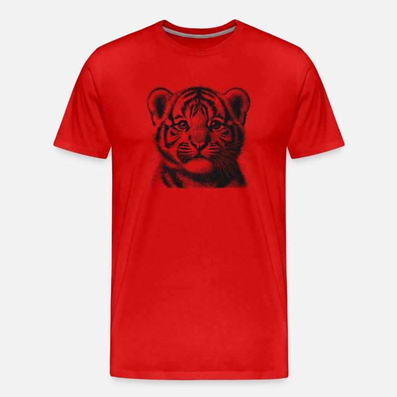 Tiger - Männer Premium Bio T-Shirt - Rot