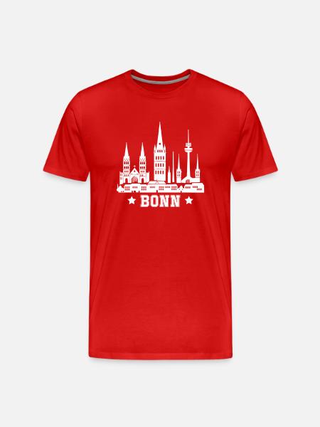 Bonn City Skyline - Men's Premium Organic T-Shirt - red