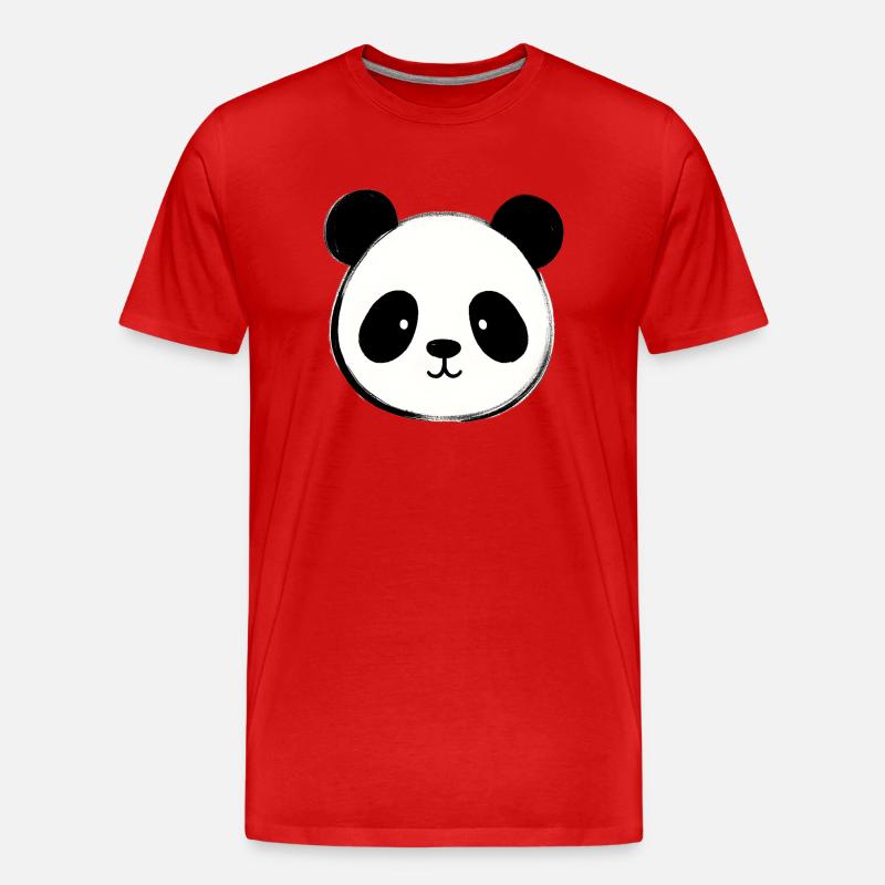 Süßer Panda - Männer Premium Bio T-Shirt - Rot