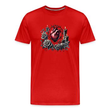 Dark Romance: Gothic Aesthetic - Men's Premium Organic T-Shirt - red - Front - Damien (186cm)