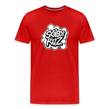 Skibidi Ritz Logo – Gen Alpha Slang inspiriert - Männer Premium Bio T-Shirt - Rot - Vorne - Damien (186cm)