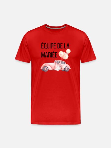 Bridal Team - Car Wedding - Men's Premium Organic T-Shirt - red