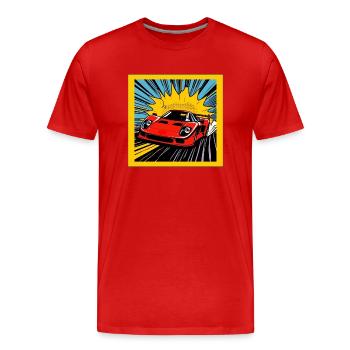 Voiture de sport - T-shirt bio Premium Homme - rouge - Devant - Damien (186cm)