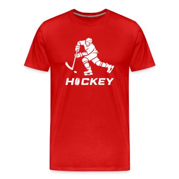 hockey - T-shirt bio Premium Homme - rouge - Devant - Damien (186cm)