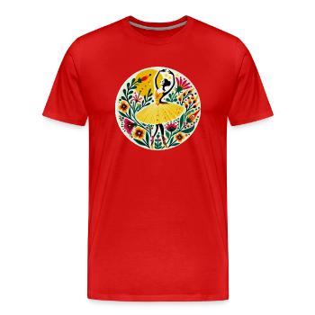 Ballerine jaune - T-shirt bio Premium Homme - rouge - Devant - Damien (186cm)