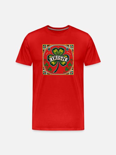 Retro-Irisch - Männer Premium Bio T-Shirt - Rot