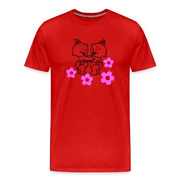 twin girls © - Männer Premium Bio T-Shirt - Rot - Vorne - Damien (186cm)
