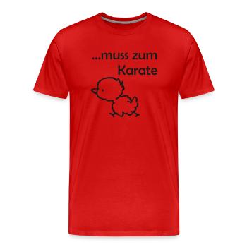 Karate - Männer Premium Bio T-Shirt - Rot - Vorne - Damien (186cm)