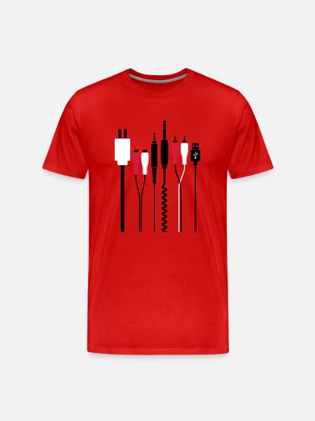 Audio et connecteurs d'alimentation - T-shirt bio Premium Homme - rouge