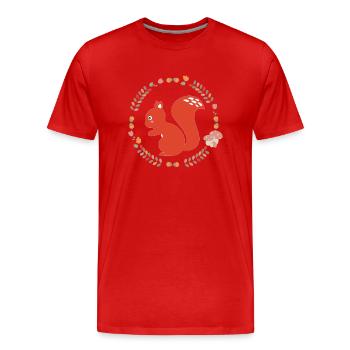 ecureuil - T-shirt bio Premium Homme - rouge - Devant - Damien (186cm)