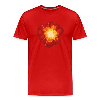 Explosion - Männer Premium Bio T-Shirt - Rot - Vorne - Damien (186cm)