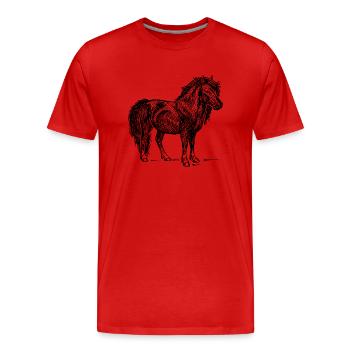 horse404 - Männer Premium Bio T-Shirt - Rot - Vorne - Damien (186cm)