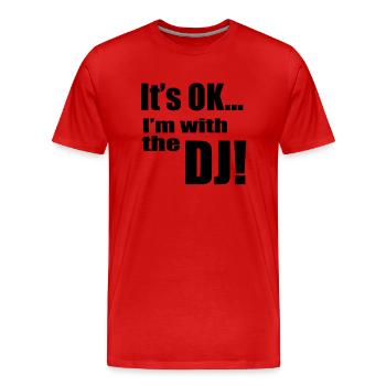 DJ - T-shirt bio Premium Homme - rouge - Devant - Damien (186cm)