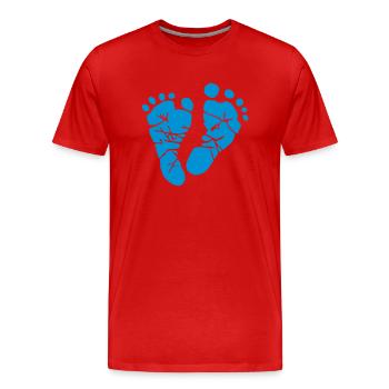Mère de pieds - grossesse - bébé - grossesse - T-shirt bio Premium Homme - rouge - Devant - Damien (186cm)