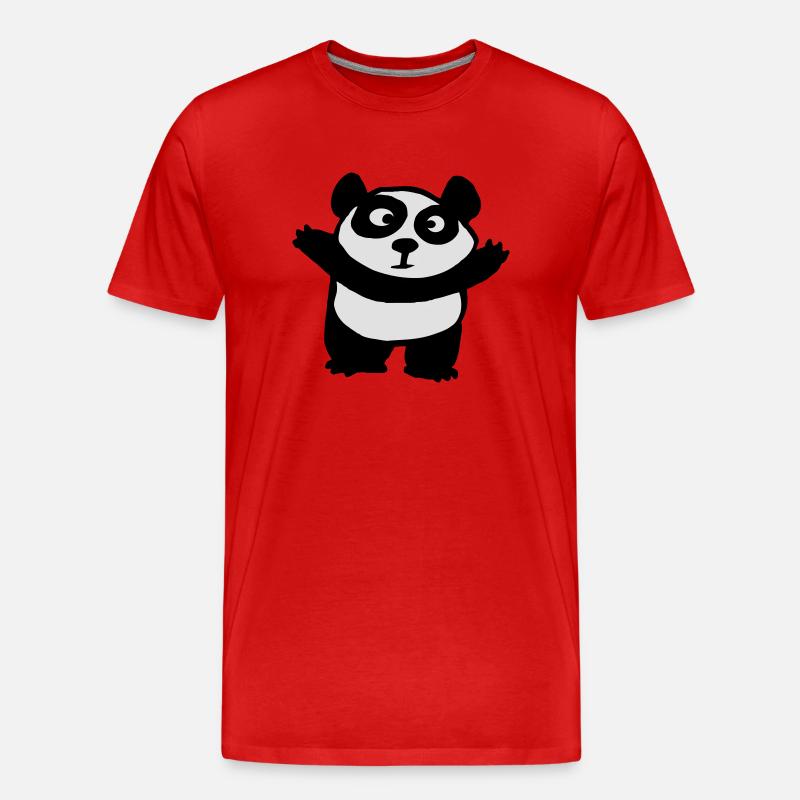 lustig panda - Männer Premium Bio T-Shirt - Rot