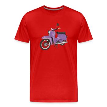 Avalez dans le lilas - T-shirt bio Premium Homme - rouge - Devant - Damien (186cm)