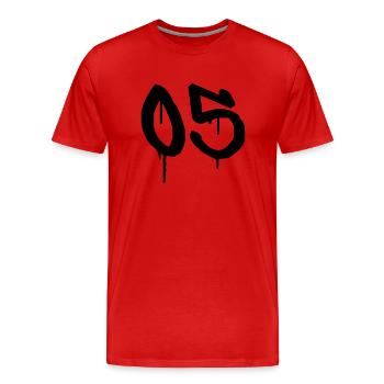 Tag : 05 - T-shirt bio Premium Homme - rouge - Devant - Damien (186cm)