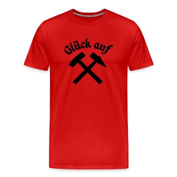 glueck auf hammer schlegel - Männer Premium Bio T-Shirt - Rot - Vorne - Damien (186cm)