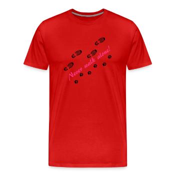 Never walk alone - Männer Premium Bio T-Shirt - Rot - Vorne - Damien (186cm)