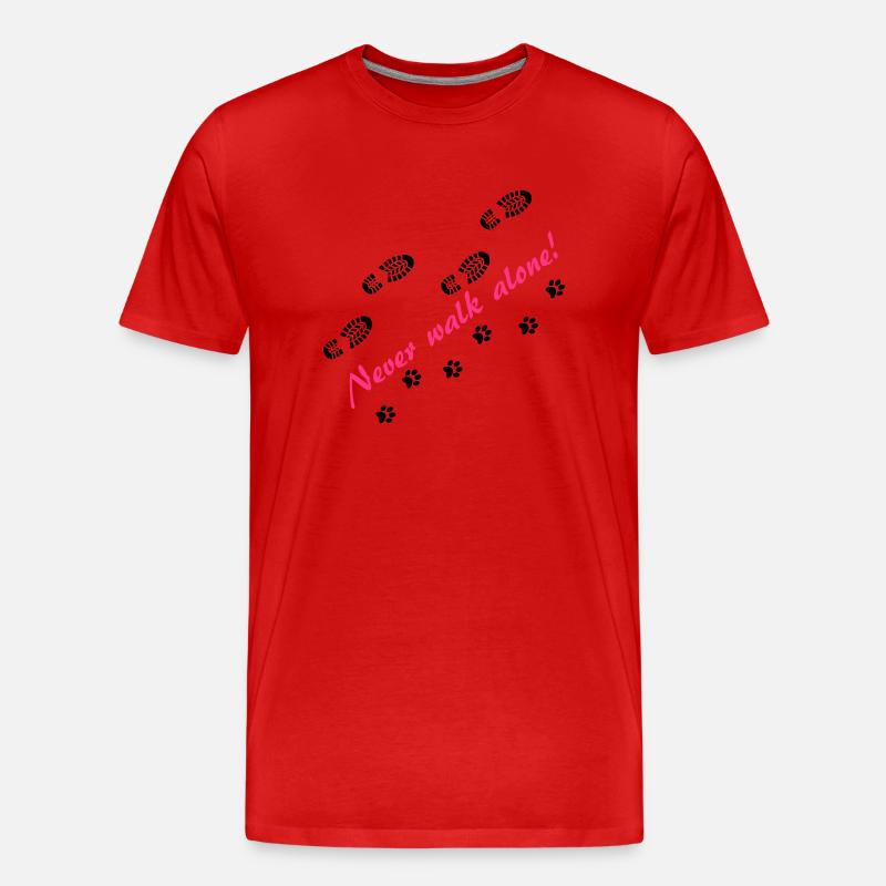 Never walk alone - Männer Premium Bio T-Shirt - Rot