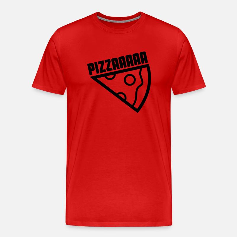 pizzaaaa - Männer Premium Bio T-Shirt - Rot