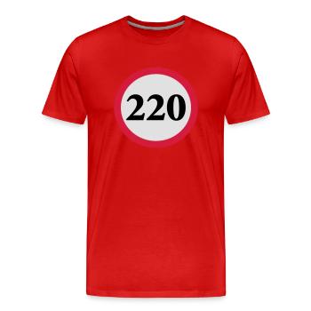 geschwindigkeitstafel_220 - Männer Premium Bio T-Shirt - Rot - Vorne - Damien (186cm)