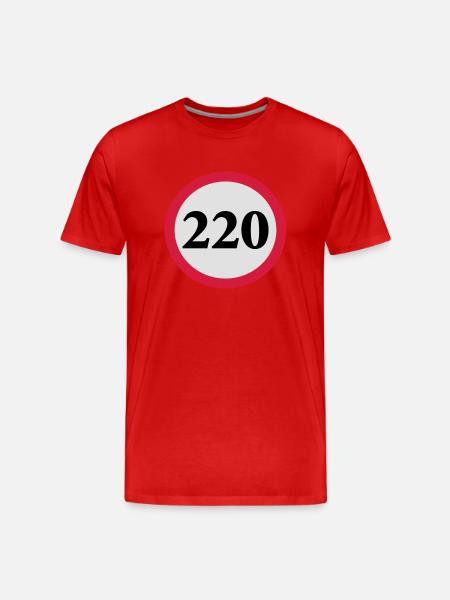 geschwindigkeitstafel_220 - Männer Premium Bio T-Shirt - Rot