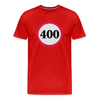 geschwindigkeitstafel_400 - Männer Premium Bio T-Shirt - Rot - Vorne - Damien (186cm)