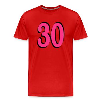 30th Birthday - Men's Premium Organic T-Shirt - red - Front - Damien (186cm)