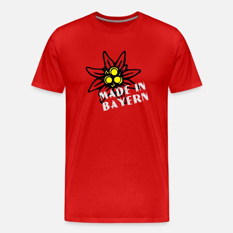 edelweiss made in bayern - Männer Premium Bio T-Shirt - Rot