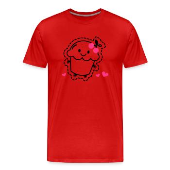 Muffin - Männer Premium Bio T-Shirt - Rot - Vorne - Damien (186cm)