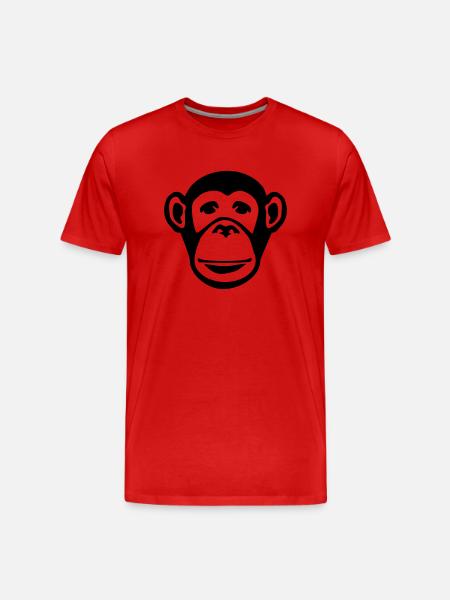 monkey_face_f1 - Men's Premium Organic T-Shirt - red