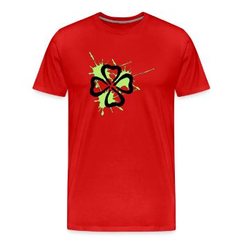 kleeblatt - Männer Premium Bio T-Shirt - Rot - Vorne - Damien (186cm)