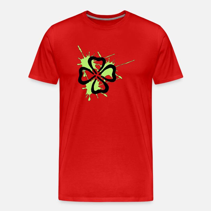 kleeblatt - Männer Premium Bio T-Shirt - Rot