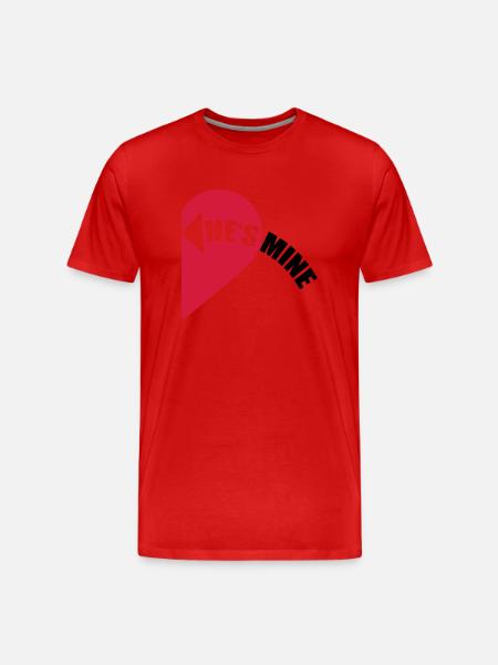He's Mine Love Heart - Men's Premium Organic T-Shirt - red
