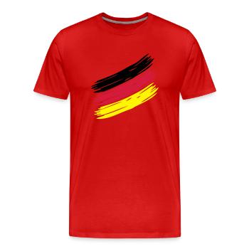 NATION Stripes - CHOOSE UR OWN COUNTRY COLORS! - Männer Premium Bio T-Shirt - Rot - Vorne - Damien (186cm)