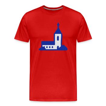 Kirche - 2 - Männer Premium Bio T-Shirt - Rot - Vorne - Damien (186cm)