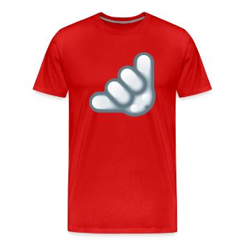 Smiley Hand Signal - Men's Premium Organic T-Shirt - red - Front - Damien (186cm)